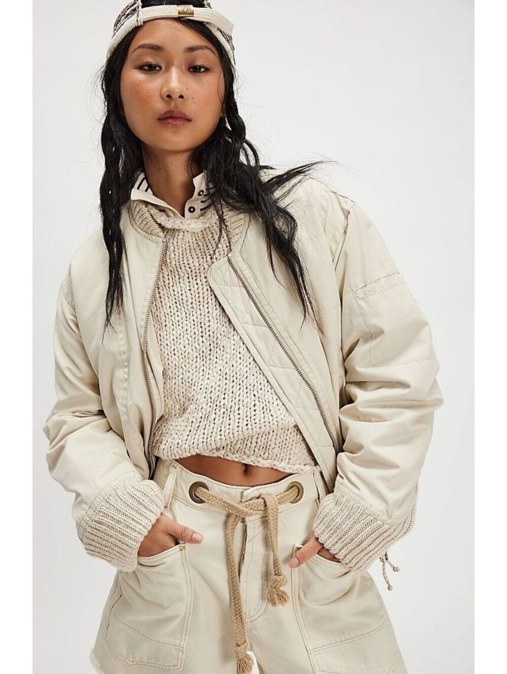 •( XL) NWT FREE PEOPLE WE THE FREE JAX WASHED BOMBER JACKET COAT